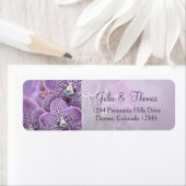 パープルオーキッドフラワー結婚ズ差出人住所 ラベル (インサイチュ)