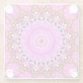 パープルオーキッドマンダラNo 4ガラスコースター ガラスコースター (裏面)