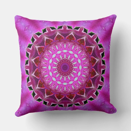 パープルオーキッド抽象芸術マンダラNo 1装飾用クッション クッション (裏面)