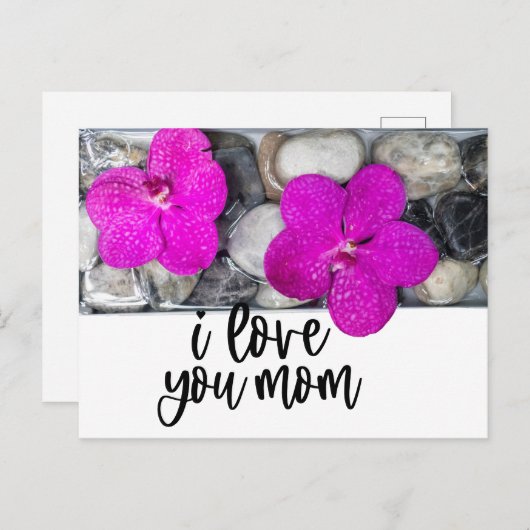 パープルオーキッド私はママのためにママを愛している ポストカード (正面/裏面)