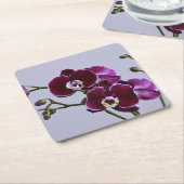 パープルオーキッド紙コースター スクエアペーパーコースター (アングル)