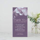 パープルオーキッド4bパープル悔やみや弔慰ありがとうFPC サンキューカード (スタンド正面)