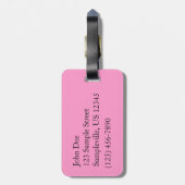 パープルオーキッド&ガーデンカラフルフローラ ラゲッジタグ (裏面縦)