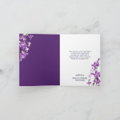 パープルオーキッド、モダンエレガントな結婚式のお礼状C サンキューカード (内部)