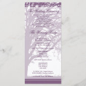 パープルオークツリー冬の結婚式プログラム プログラム (裏面)