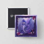 パープルオーシャンマーメイドボタン 缶バッジ (正面&裏面)