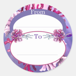 パープルオーシャンマーメイド丸型ステッカー ラウンドシール