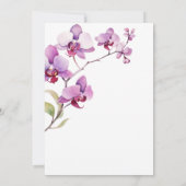 パープルオーチッド フラワー ブルーム スウィート16 誕生日 招待状 (裏面)