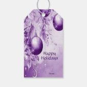 パープルオーナメントクリスマスホリデーギフトラベル ギフトタグ (裏面)