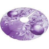 パープルオーナメントクリスマスホリデーツリースカート ブラッシュドポリエステルツリースカート (アングル)