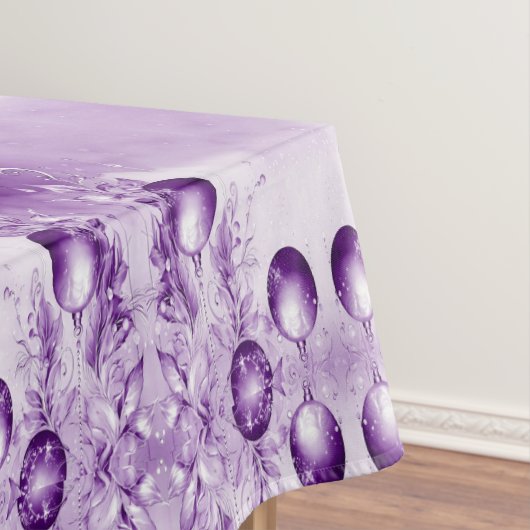 パープルオーナメントクリスマスホリデーテーブルクロス テーブルクロス (インサイチュ)