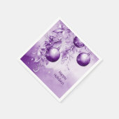 パープルオーナメントクリスマスホリデーナプキン スタンダードカクテルナプキン (角)