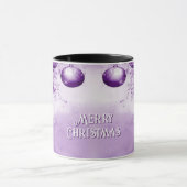 パープルオーナメントクリスマスホリデーマグ マグカップ (中央)