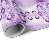 パープルオーナメントクリスマスホリデーラッピング紙 ラッピングペーパー (ロールコーナー)