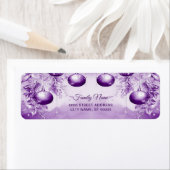 パープルオーナメントクリスマスホリデー差出人住所 ラベル (インサイチュ)