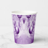 パープルオーナメントクリスマスホリデー紙カップ 紙コップ (右)