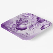 パープルオーナメントクリスマスホリデー紙プレート ペーパープレート (傾斜あり)