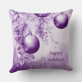 パープルオーナメントクリスマスホリデー装飾用クッション クッション (裏面)