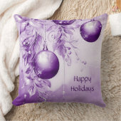 パープルオーナメントクリスマスホリデー装飾用クッション クッション (ブランケット)