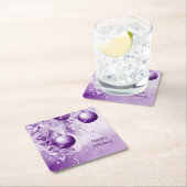 パープルオーナメント クリスマス ホリデー ペーパーコースター (インサイチュ)