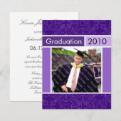 パープルオープンハウスパーティー卒業の招待状 招待状 (正面/裏面)