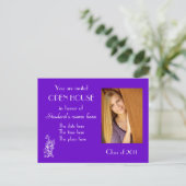 パープルオープンハウス招待用はがき インビテーションポストカード (スタンド正面)