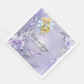 パープルカエレガントスタマイズ結婚紙 (コーナー)