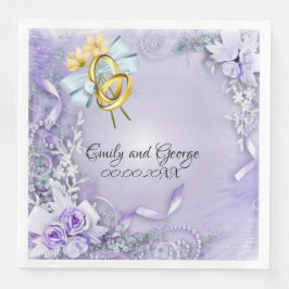 パープルカエレガントスタマイズ結婚紙