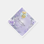 パープルカエレガントスタマイズ結婚紙 スタンダードカクテルナプキン (角)