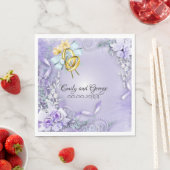 パープルカエレガントスタマイズ結婚紙 スタンダードランチョンナプキン (インサイチュ)