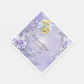 パープルカエレガントスタマイズ結婚紙 スタンダードランチョンナプキン (角)