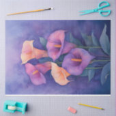 パープルカエレガントラユリのデコページ 薄葉紙 (クラフト)