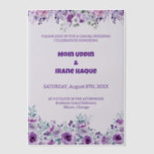 パープルカジュアルフローラ007 by Nasrin ベラム紙招待状 (正面)