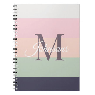 パープルカスタマイズColorBlock用イニシャルモノグラム ノートブック