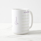 パープルカスタムフローラをする コーヒーマグカップ (正面右)