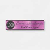 パープルカスタムプロフェッショナルロゴのオフィスドアサイン サインプレート (正面)