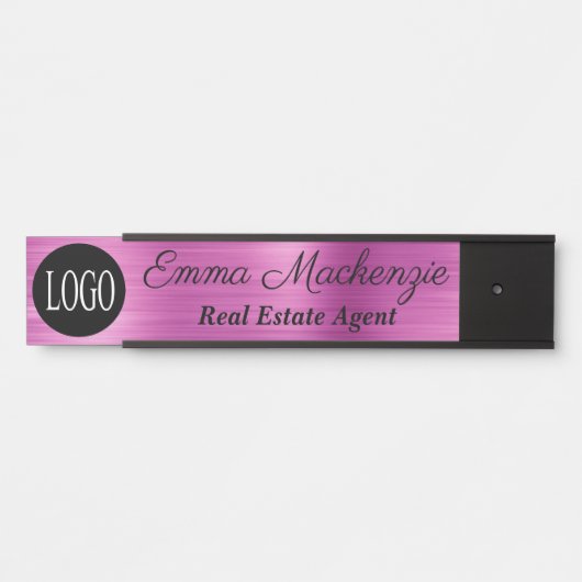 パープルカスタムプロフェッショナルロゴのオフィスドアサイン サインプレート (正面)