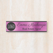 パープルカスタムプロフェッショナルロゴのオフィスドアサイン サインプレート (正面)