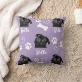 パープルカスタムラブポープリントドッグラバーペットフォト クッション (ブランケット)