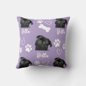 パープルカスタムラブポープリントドッグラバーペットフォト クッション (裏面)