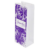 パープルカスタムワインパーソナライズされたフローラ抱き枕 ワインギフトバッグ (正面アングル)