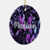 パープルカスタム大理石名ギフトパーソナライズされた セラミックオーナメント (右)