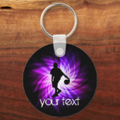 パープルカッコいいバスケットボール キーホルダー (正面)