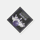 パープルカッコいいボーリングパーティー紙ナプキンス スタンダードカクテルナプキン (角)