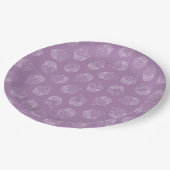 パープルカップケーキイラストレーション ペーパープレート (アングル)