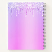 パープルカップケーキグリッターはっきりしたドリップスモダングラム名 ノートブック (裏面)