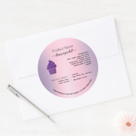 パープルカップケーキコテージ法ラベル ラウンドシール