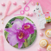 パープルカトレヤラン ペーパープレート (パーティー)