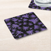 パープルカナリーつる植物葉 スクエアペーパーコースター (アングル)