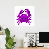 パープルカニビーチハウスデコール ポスター (ホームオフィス)